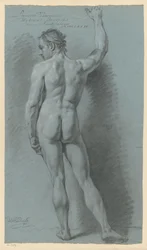 Stående manlig nakenstudie, sedd bakifrån (1:a pris 1774)