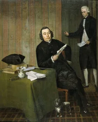 Wernerus Köhne (1725/26-88), Notarie i Haarlem, med sin kontorist Jan Bosch
