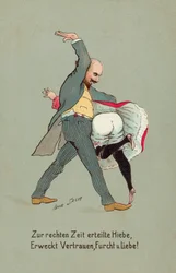 Man smackar flicka på botten