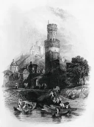 Illustration för spetälska från Aosta, roman av Xavier De Maistre (1763-1852), gravyr
