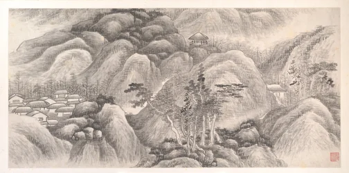 Landscapes of the Twelve Months, ca 1685 (album med tolv målningsblad; tusch på papper)