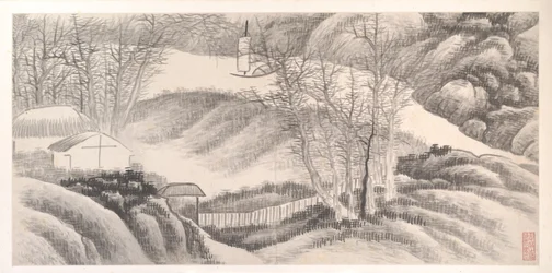 Landscapes of the Twelve Months, ca 1685 (album med tolv målningsblad; tusch på papper)