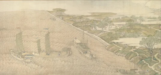 Qianlong Emperors Southern Inspection Tour, Scroll Four: The Confluence of the Huai..., 1770.