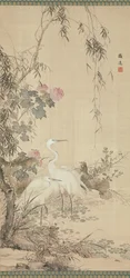 Egrets, Peonies and Willows, tidigt 1800-tal.