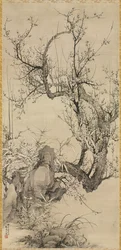 Plommon, bambu och orkidé, 1834.