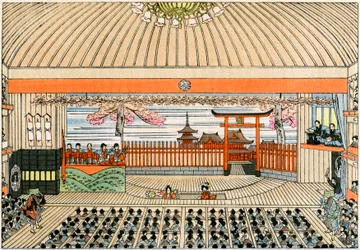 Traditionell japansk teater: scenen i Kaboukiza, Tokyos största teater, med sin roterande plattform