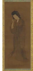 Den stående figuren av en kvinna, sent Ming eller tidig Qing-dynastin, 1600-talet