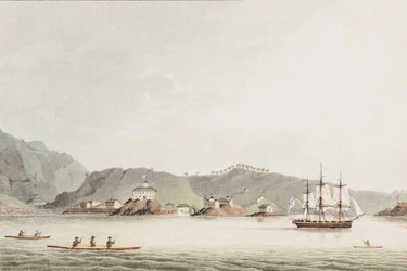 Illustration från en resa runt jorden under åren 1803-06, i skeppet Neva, 1814