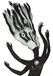 Mina böner, 2016 (bläckteckning på papper)