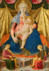 Madonna av ödmjukhet med två musikeränglar, ca. 1450