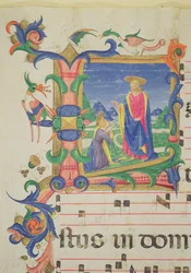 Missal 515 f.72v Historikert initial 