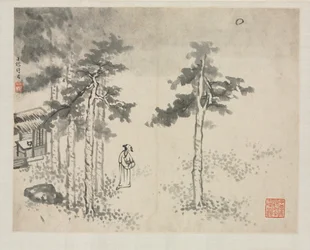 Landskapsalbum i olika stilar: Shibiao Waiting for the Moon