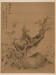 Frostade grenar och dvärgbambu, i stil med Su Shih, 1775.