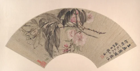 Peach Blossoms and Peony, ca. 1860.