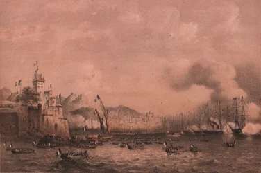 Kejsar Napoleon III:s ankomst till Genua, Ligurien