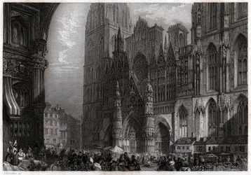 Cathedrale de Rouen, cirka 1850 (gravyr)