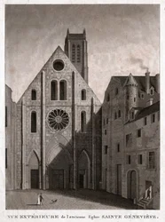 Kyrkan Sainte Genevieve, tidigt 1800-tal (gravyr)