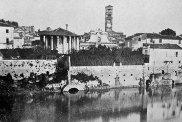 Cloaca Maxima (gammalt avloppssystem) och Temple of Vesta eller Hercules Victor