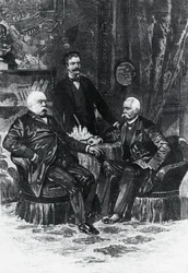 Konferens mellan Otto von Bismarck (1815-1898) och Francesco Crispi (1819-1901) i Friedrichsruhe, oktober 1887, Tyskland