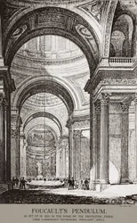 Demonstration av Foucaults pendel vid Pantheon, Paris, Frankrike