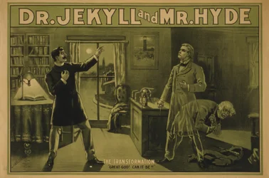 Dr. Jekyll och Mr. Hyde, ca 1890 (färglitografi)