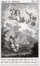 Elia lyfter till himlen, cirka 1880 (gravyr)