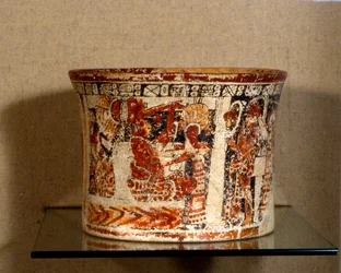 Begravningskärl från Calakmul, sen klassisk period (600-900 e.Kr.) (keramik)