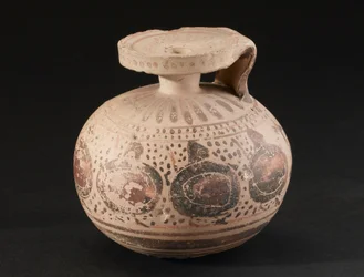 Hygien Dekorerat keramikkärl, Corinthian, 575-550 f.Kr