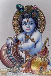 Spädbarn Lord Krishna. hinduisk gud.