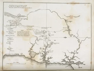 Karta över Sydney och omgivande områden, Australien, ca 1798