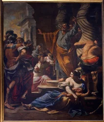 maj 1642, "" Förutsägelsen om Sankt Peter i Jerusalem"" av Charles Poerson (1609-1667). Cathedrale Notre Dame de Paris - Paris 4 - XIII:e, XIII:e, XIX:e, rehabilitering av Viollet-le-Duc -