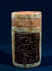 Maya-begravningsfartyg från Tikal, Peten, Guatemala, klassisk period, ca 300-900 e.Kr. (keramik)