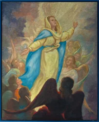 Församlingskyrka (församlingskyrkan Sint Maria Bernarda (Knokke). Interiör.