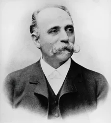 Porträtt av Bartolomeo Emilio Camillo Golgi (1843-1926), italiensk vetenskapsman och läkare, Nobelpriset i medicin 1906, fotografi