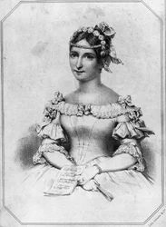 Porträtt av Laura Cinti-Damoreau (1801-1863), fransk sopran, litografi