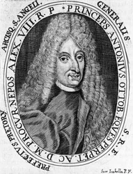 Porträtt av prins Antonio Ottoboni (1646-1710), general för påvlig armé, gravyr