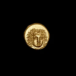 Rhodian tetrobol Coin, antikens Grekland, öar utanför Caria, Helios (foto)