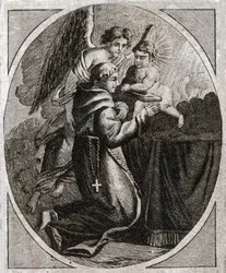 Sankt Antonius av Padua, tidigt 1800-tal (gravyr)