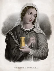 Sainte Barbe, cirka 1850 (gravyr)