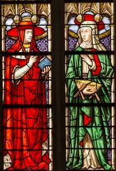Fönster i målat glas i katedralen Saint Etienne de Sens