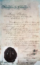Den handling genom vilken Simon Bolivar förklarade staden San Miguel de Ibarra, huvudstad i den omgivande provinsen, vid den tiden som en del av Stor-Colombia (idag Ecuador), den 2 november