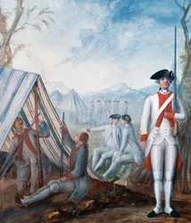 Uniformer av det franska infanteriet under det amerikanska revolutionskriget, gouache av Nicolas Hoffmann, USA
