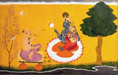 Jayadeva dyrkar Radha och Krishna