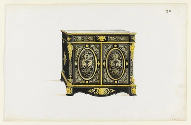 Design för ett skåp i Boulle-stil