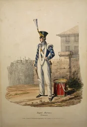 Royal Marines Drummer, c.1829 (handfärgad litho)