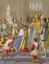 Karl VII:s kröning (chromolitho)