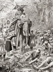 En inspektion av Sher Shah Suris Great North Road, (nu The Grand Trunk Road), från Hutchinsons History of the Nations, pub.1915
