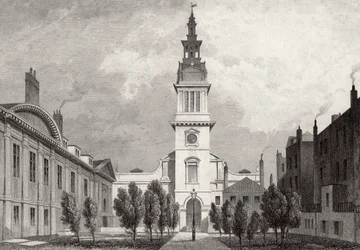 Christ Church och en del av Christs Hospital, 1831