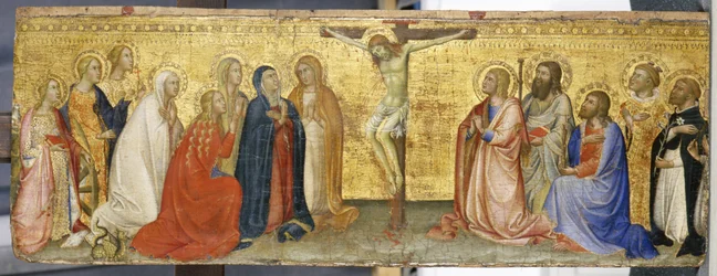 Kristus på korset med Maria Magdalena och andra heliga, ca 1360 (tempera på poppelträ)