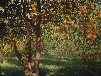 Silence under the oranges II, 2012, olja på duk
